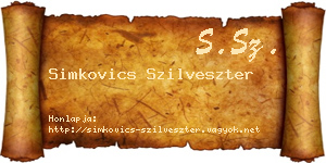 Simkovics Szilveszter névjegykártya